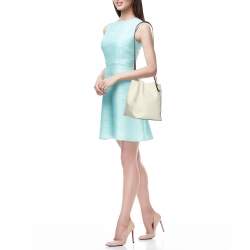 Hermes White Leather Licol 17 Bucket Bag