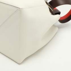 Hermes White Leather Licol 17 Bucket Bag