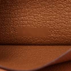 Pre Owned Hermes Gold Evercolor Leather H Sellier Card Holder