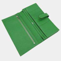 Hermes Bearn Epsom Bamboo Green Bifold Wallet