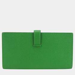 Hermes Bearn Epsom Bamboo Green Bifold Wallet