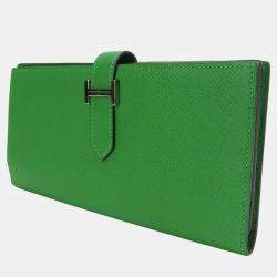 Hermes Bearn Epsom Bamboo Green Bifold Wallet