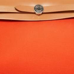 Pre Owned Hermes Capucine /Natural Canvas and Leather Herbag Zip 31 Bag