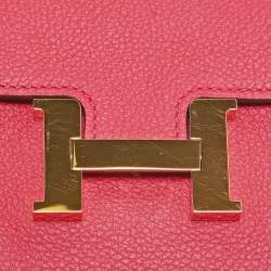 Hermes Framboise/Rouge Sellier Evercolor Leather Constance Slim Wallet