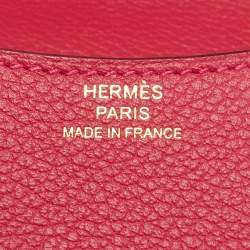 Hermes Framboise/Rouge Sellier Evercolor Leather Constance Slim Wallet