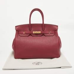 Hermes Rubis Togo Leather Gold Finish Birkin 35 Bag