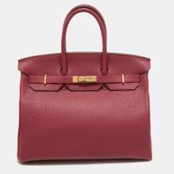 Hermes Rubis Togo Leather Gold Finish Birkin 35 Bag