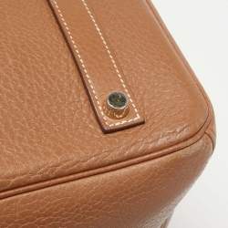 Hermes Gold Taurillon Clemence Leather Gold Finish Birkin 35 Bag