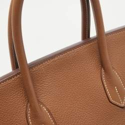 Hermes Gold Taurillon Clemence Leather Gold Finish Birkin 35 Bag