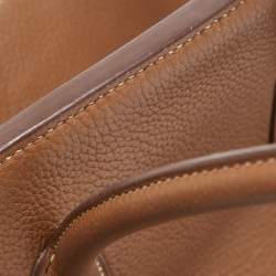 Hermes Gold Taurillon Clemence Leather Gold Finish Birkin 35 Bag