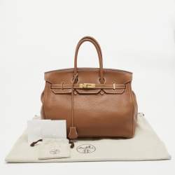 Hermes Gold Taurillon Clemence Leather Gold Finish Birkin 35 Bag