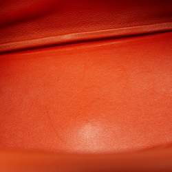 Hermes Orange Evercolor Leather Palladium Finish Lindy 30 Bag