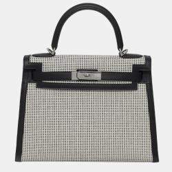 Hermes Toile Quadrille / Swift Kelly 28 Sellier Bag