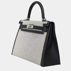 Hermes Toile Quadrille / Swift Kelly 28 Sellier Bag