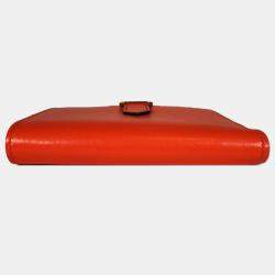 Hermes Orange Poppy Tadelakt Compact Bearn Wallet with GHW