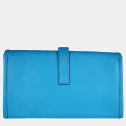 Hermes Bleu Zanzibar Swift Jige Duo wallet PHW