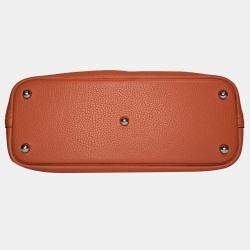 Pre Owned Hermes Orange Clemence Bolide 31 bag PHW
