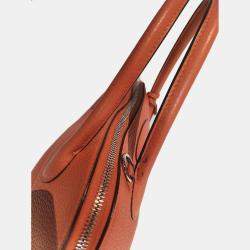 Pre Owned Hermes Orange Clemence Bolide 31 bag PHW