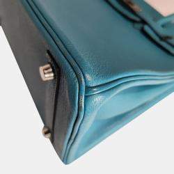 Hermes Cherve Teal PHW Birkin 30 bag