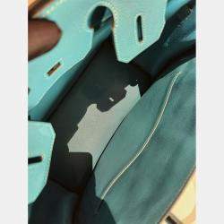 Hermes Teal Chevre Leather PHW Birkin 30