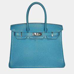 Hermes Teal Chevre Leather PHW Birkin 30