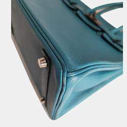 Hermes Teal Chevre Leather PHW Birkin 30