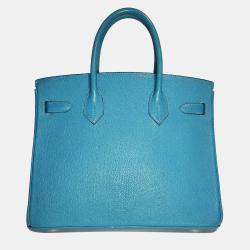 Hermes Teal Chevre Leather PHW Birkin 30
