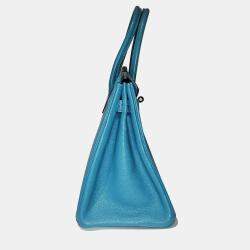 Hermes Teal Chevre Leather PHW Birkin 30