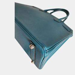 Hermes Teal Chevre Leather PHW Birkin 30