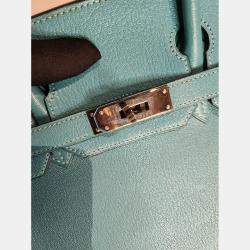 Hermes Teal Chevre Leather PHW Birkin 30