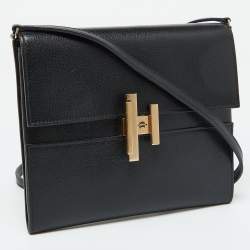 Pre Owned Hermès Black Chevre De Coromandel Leather Cinhetic To Go Bag