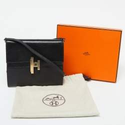 Pre Owned Hermès Black Chevre De Coromandel Leather Cinhetic To Go Bag