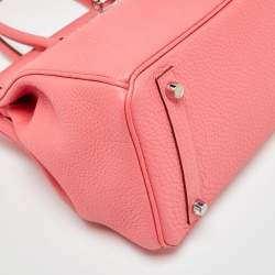 Hermès Rose Lipstick Togo Leather Palladium Hardware Birkin 30 Bag