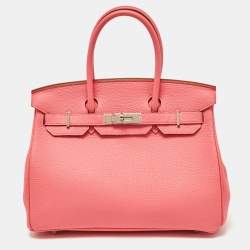 Hermès Rose Lipstick Togo Leather Palladium Hardware Birkin 30 Bag