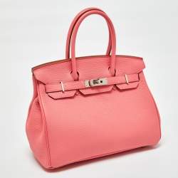 Hermès Rose Lipstick Togo Leather Palladium Hardware Birkin 30 Bag