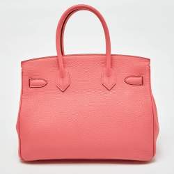 Hermès Rose Lipstick Togo Leather Palladium Hardware Birkin 30 Bag