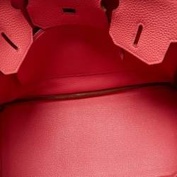 Hermès Rose Lipstick Togo Leather Palladium Hardware Birkin 30 Bag