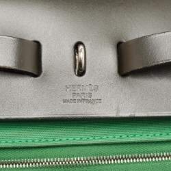 Pre Owned Hermes Bambou/Kaki Toile and Vache Hunter Herbag Zip 31 Bag