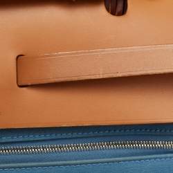 Hermes Bleu Izmir/Natural Toile and Vache Hunter Herbag Zip 31 Bag