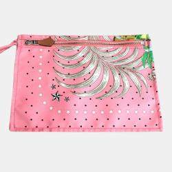 Hermes Silky City PM Tiger Shoulder Bag Pink Canvas