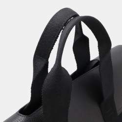 Hermes Valparaiso MM Canvas Leather Tote Bag Black Canvas