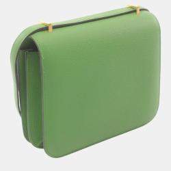 Hermes Constance 3 Mini Shoulder Bag Green Leather