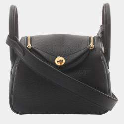 Hermes Lindy Mini Shoulder Bag Black Leather