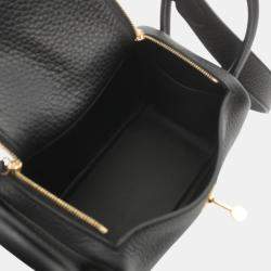 Hermes Lindy Mini Shoulder Bag Black Leather