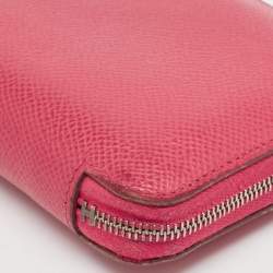 Pre Owned Hermes Rose Extreme Epsom Leather Silk'In Compact Wallet