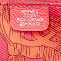 Pre Owned Hermes Rose Extreme Epsom Leather Silk'In Compact Wallet