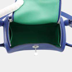 Hermes Lindy Verso Blue Royale/Bamboo Swift Leather Size Mini