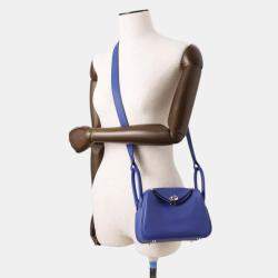 Hermes Lindy Verso Blue Royale/Bamboo Swift Leather Size Mini