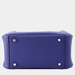 Hermes Lindy Verso Blue Royale/Bamboo Swift Leather Size Mini