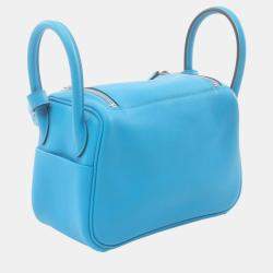 Hermes Lindy Blue Frida Swift Leather Shoulder Bag